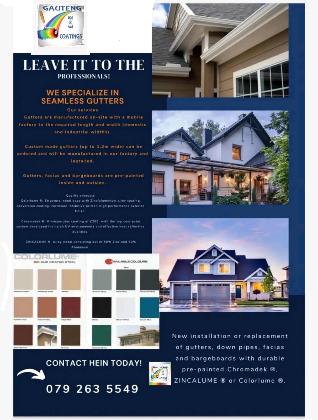 Gutters seamless aluminium downpipes waterproofing